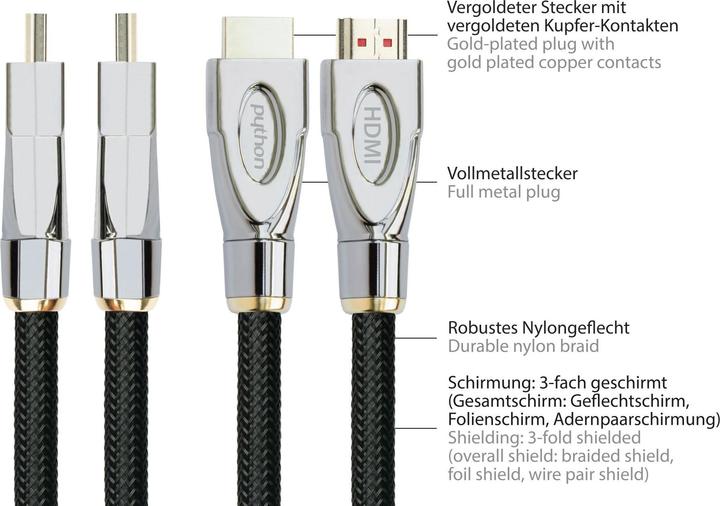 Productafbeelding Python HDMI (Type A) - HDMI (Type A) (1.50 m, HDMI)