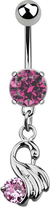 Immagine prodotto Star Piercing Banana in argento con ciondolo rosa cigno (Titanio G23, senza ottone)