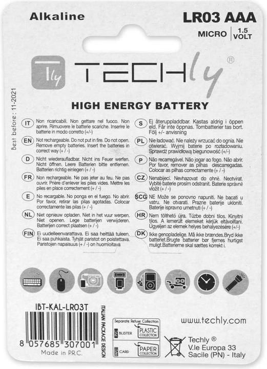 Immagine prodotto Techly 307001 Batterie alcaline (4 pz., AAA)