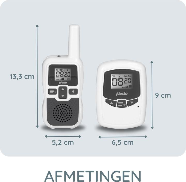 Actual product image Alecto Baby DBX-80 - Baby monitor with a range of up to 3,000 metres, white/anthracite (Baby Monitor Audio, 3000 m)