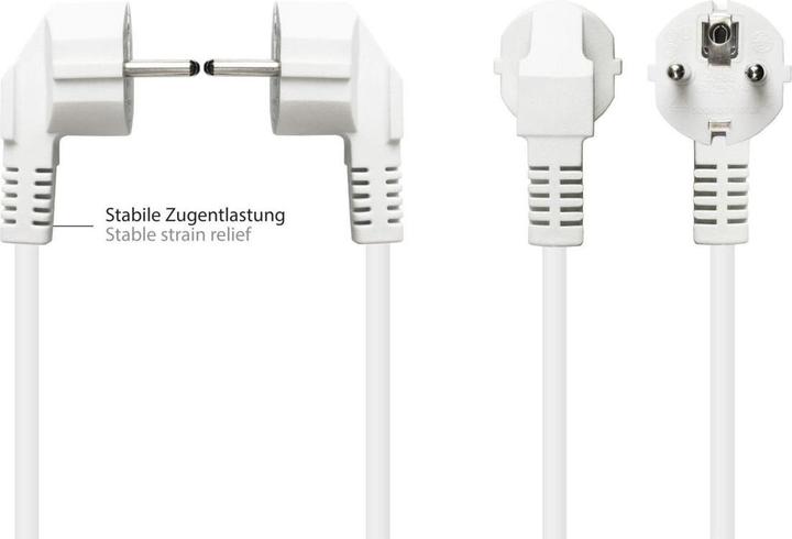 Produktbild Varia Netzkabel Schutzkontakt-Stecker Typ EF an abisolierte Enden, wei, 0,75 mm, 2 m (2 m)