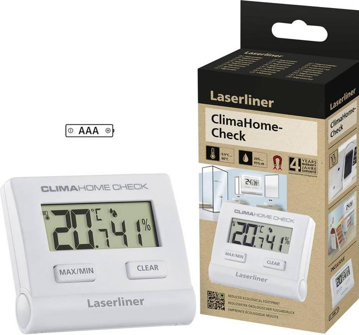 Image du produit Laserliner Thermo-/Hygrometer ClimaCheck, Detailfarbe: Weiss, Typ