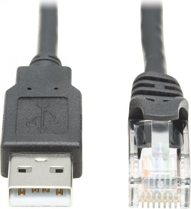 Produktbild Eaton TRIPPLITE USB-A to RJ45 Rollover Console Cable M/M - Cisco Compatible 250 Kbps 15ft. 4,57m Bla (4.57 m)