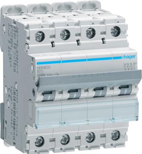 Hager HAG NBN620 LS-Schalter 3P+N 10kA B-20A 4M
