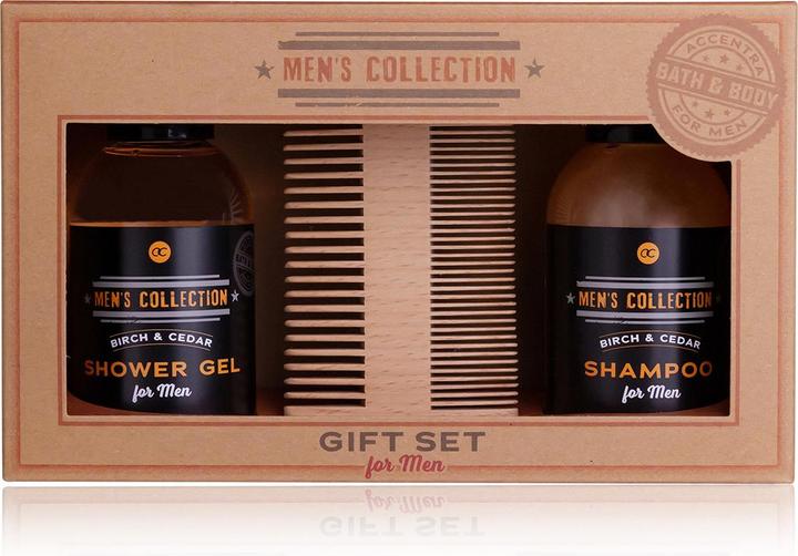Accentra Geschenkset MEN'S COLLECTION in Geschenkbox aus Kraftpapier, inkl. 100ml Duschgel, 100ml Shampoo, Ka (Körperpflegeset)