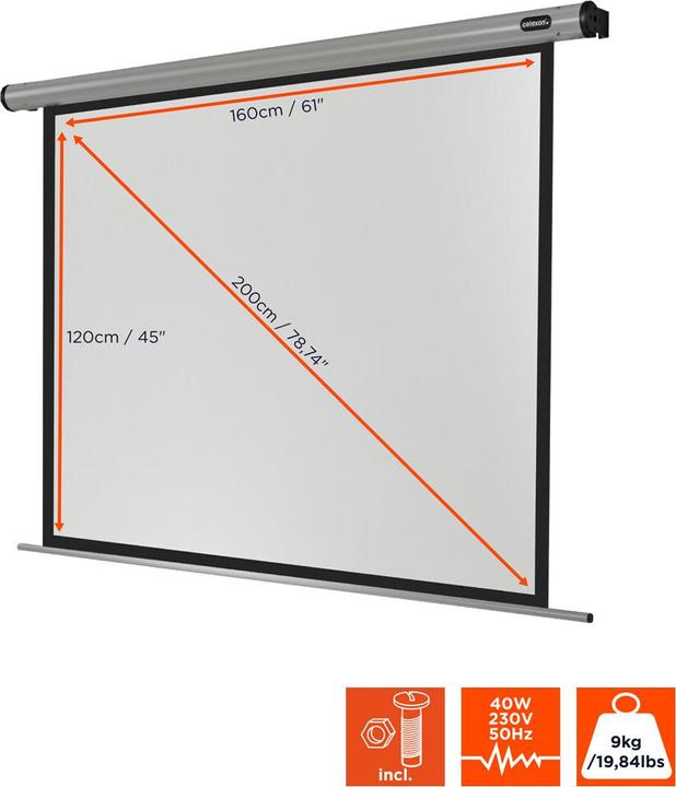 Image du produit Celexon Home Cinema electric screen - Ecran - Possibilité de montage au plafond, adapté au mur (78.74", 4:3)