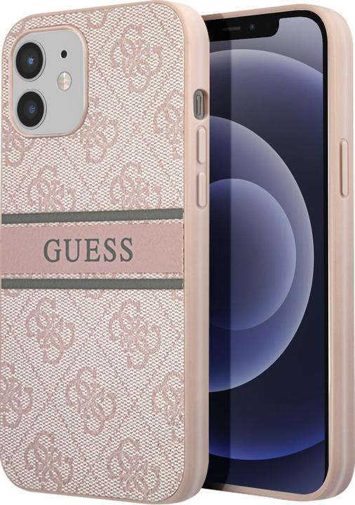Immagine prodotto Guess Copertina rigida 4G a strisce stampate (Realme 12 Pro+, Apple iPhone 12)