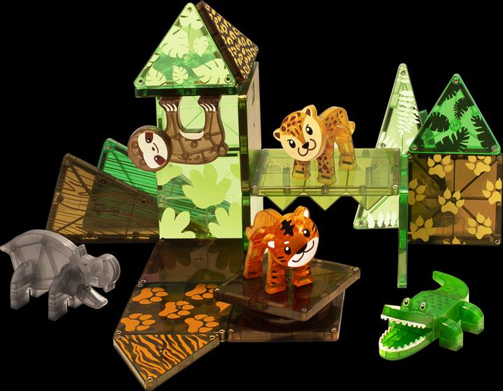 Productafbeelding Magna-Tiles Jungle Dieren Set (25 stuks)