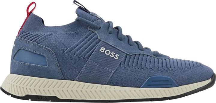 Actual product image BOSS Mens Titanium Suede Panel Running Trainers (47)