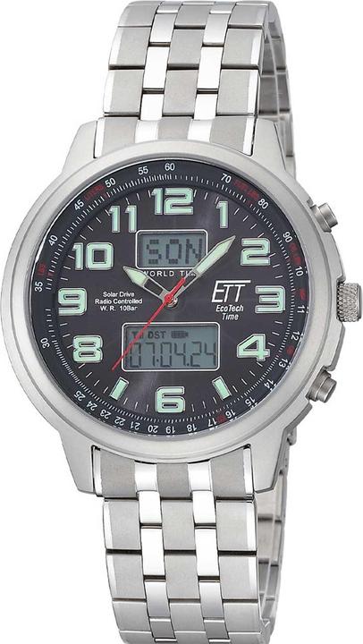 Produktbild ETT EGS-11302-22M Solar Drive Funkuhr Hunter II Chronograph Herrenuhr 48mm (Analoguhr, Digitaluhr, Chronograph, Funkuhr, 48 mm)
