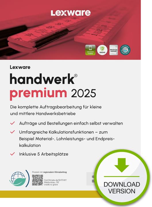 Actual product image Lexware handwerk premium 2025 Download Jahresversion (365-Tage) (1 User, 12 months)