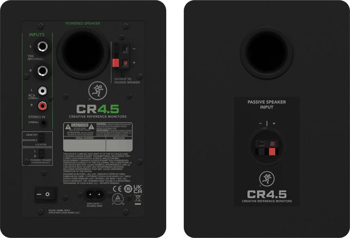 Produktbild Mackie CR4.5 (Pair) 4.5" Powered Studio Monitors w/ Tone Control (Aktiv, Paar)