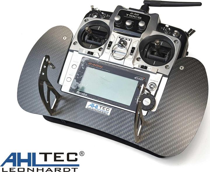 Actual product image AHLtec Futaba T10CG Carbon transmitter console with standard transmitter console bracket, without hand rest