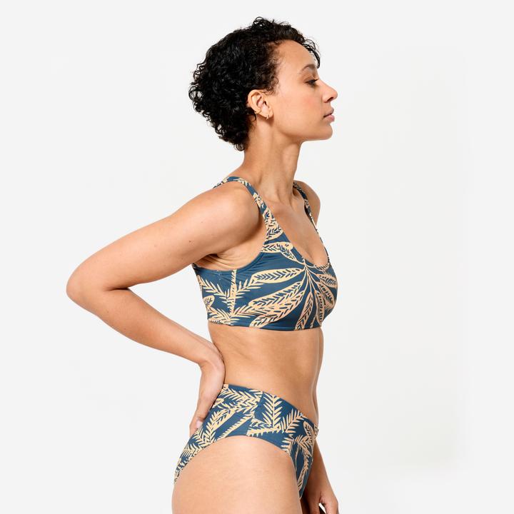 Image du produit Olaian Haut de maillot brassière surf Femme - Aurely palmer bleu (38)