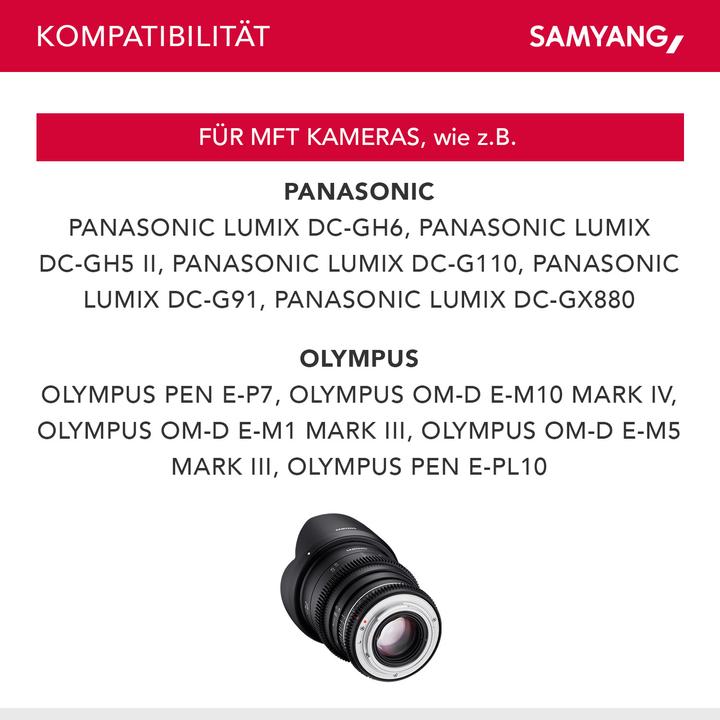 Produktbild Samyang 24mm T1.5 MK2 MFT (Micro Four Thirds, Vollformat, APS-C / DX, Micro Four Thirds)