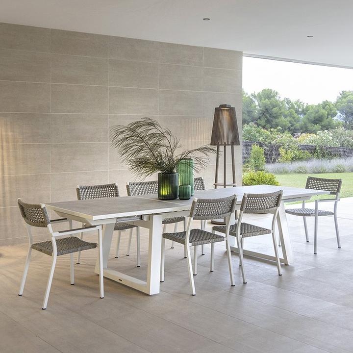 Image du produit Les Jardins Table extensible Rancho 10/12 personnes TA02102+3xCER6022 (102 cm)