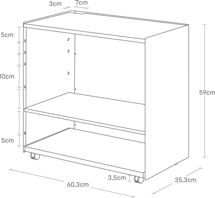 Actual product image Yamazaki Semi-enclosed storage trolley with wooden shelf TOWER (14.32 l)