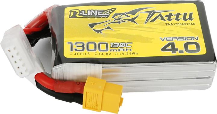 Produktbild Tattu Akumulator R-Line Version 4.0 1300mAh 14,8V 130C 4S1P XT60 (14.80 V, 1300 mAh)