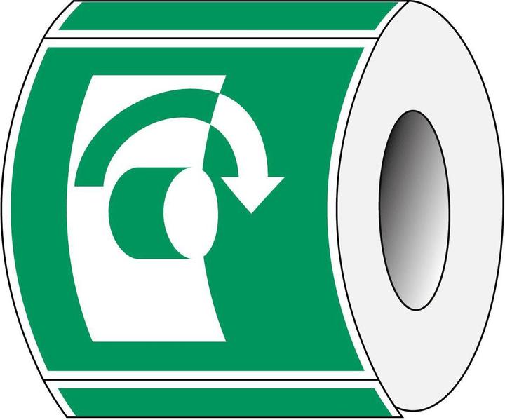 Actual product image Brady ISO 7010 PIC E019 B-7541 ISO safety labelling - Turn clockwise Laminated