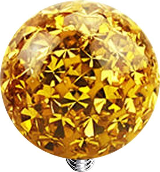 Star Piercing Dermal Anchor Kristall Kugel topaz Epoxy Schutzschicht (Chirurgenstahl 316L)