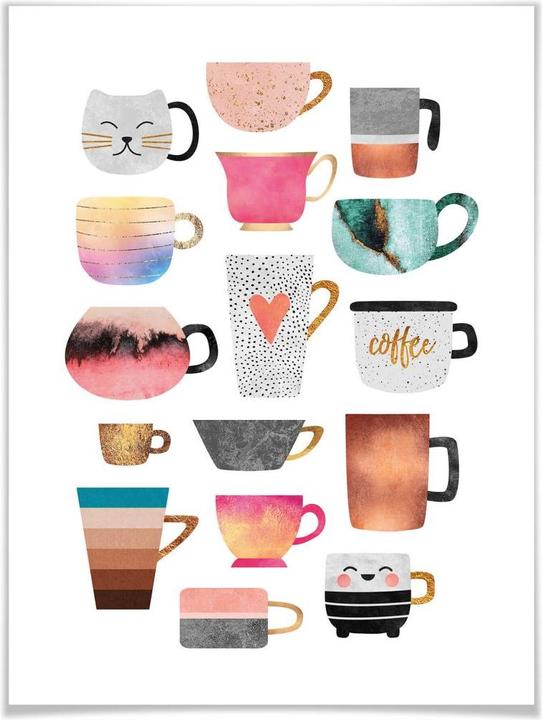Produktbild Trenddeko Kaffeetassen: Buntes Allerlei (120 x 150 cm)