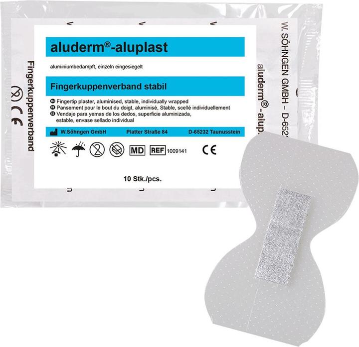 Söhngen aluderm aluplast Fingerkuppenpflaster starr / stabil 4,3x7.2cm, 10 Stk., einzeln (10 x)