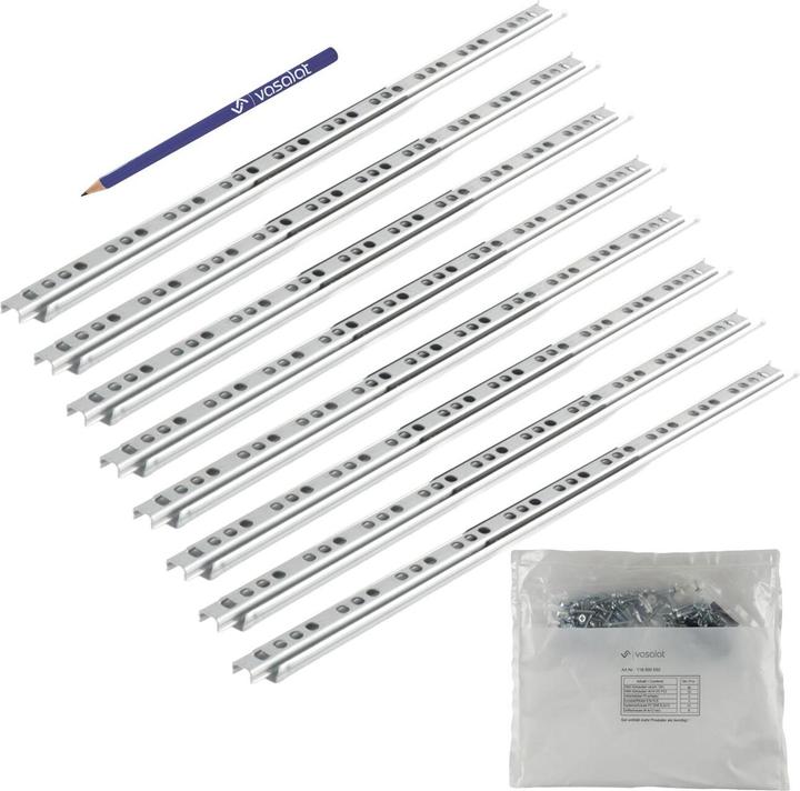 Produktbild Vasalat Kugelauszug Schubladenschienen 342mm 17mm, Teilauszug Schubladenauszüge