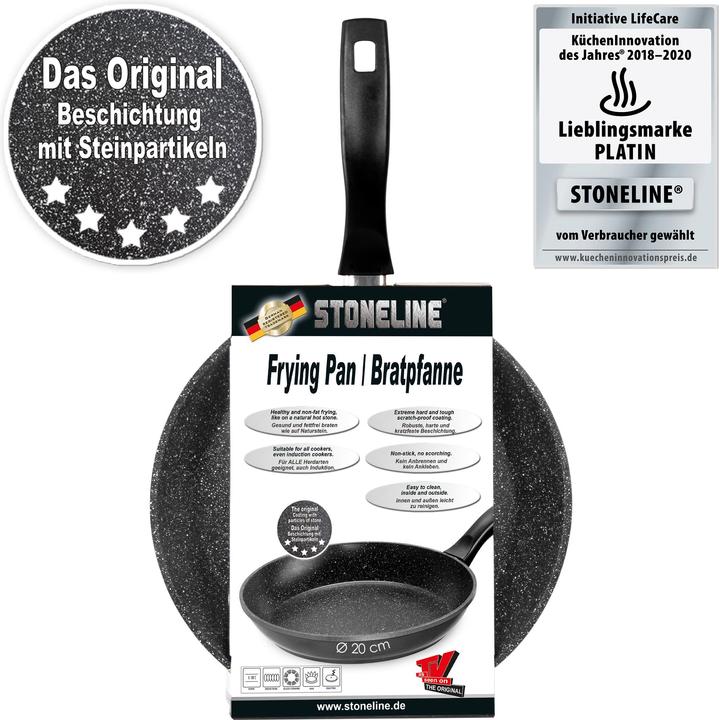 Produktbild Stoneline Pan 6840 Frying, Diameter 20 cm, Suitable for induction hob, Fixed handle, Anthracite (20 cm, Bratpfanne, Aluminium)