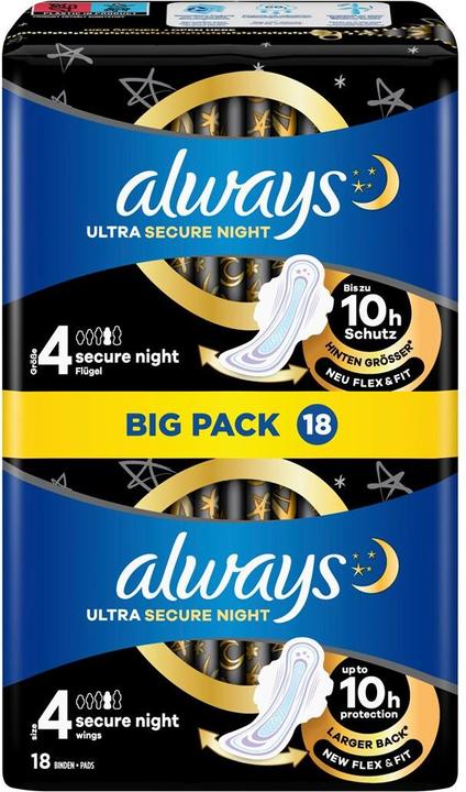 Actual product image Always Ultra Secure Night (18 x)