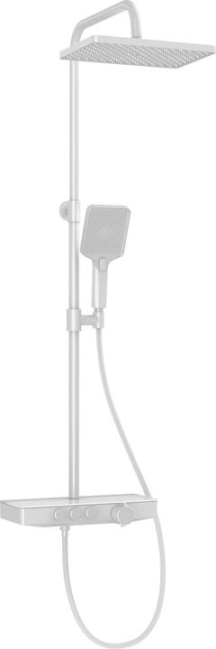 Produktbild Emke Duschsystem mit Thermostat, Handbrause + Regendusche(3 Strahlstärken) + Unterer Auslass, Weiss