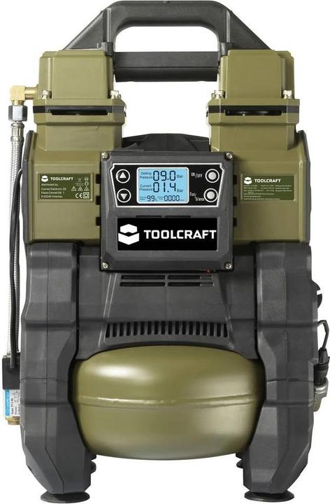 Productafbeelding Toolcraft Luchtcompressor 12 VDC, 18 VDC/ 230 VAC 9 bar (9 bar, 5 l)