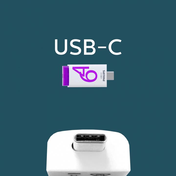Image du produit Philips USB 3.2 64 Go Click Series Gen 1 USB-C (64 Go, USB-C)