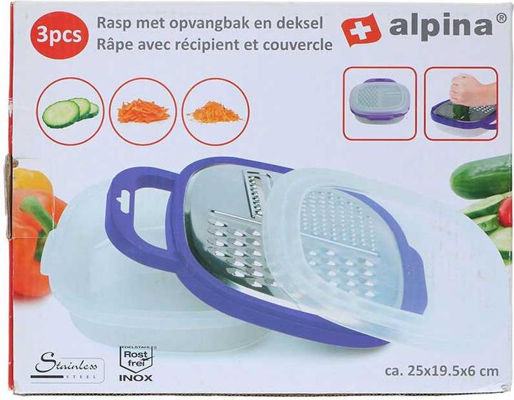 alpina Multifunctionele rasp met bakje (paars)