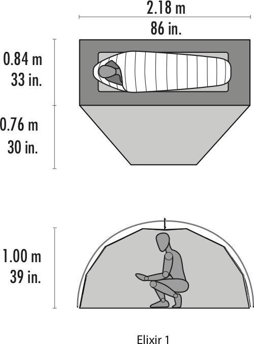 Actual product image Msr Elixir (Dome tent, 2.10 kg, 1 person)
