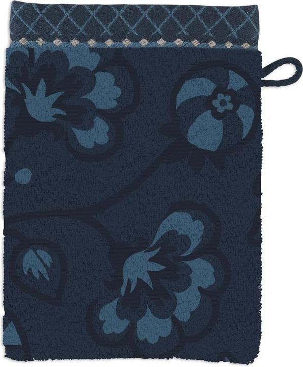 Actual product image PIP Studio Jasmin Jaquard wash mitt dark blue 16x22cm (1 piece)
