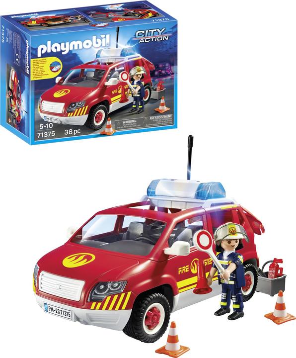 Productafbeelding Playmobil 71375 Brandweerauto met licht en geluid (71375, Playmobil Stad Actie)