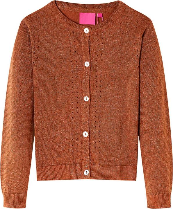 VidaXL Kinder-Strickjacke Cognac 128,Material: 97 % Baumwolle. 3 (128)