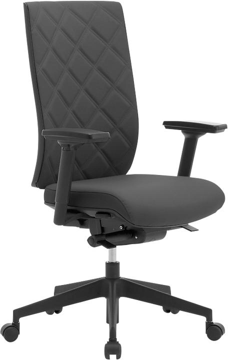 Leyform Chaise de bureau WIKI, avec accoudoirs, dossier résille ou tissu, choix de 2 croisements de pieds