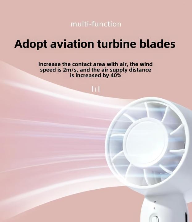 Image du produit PhoneLook Mini ventilateur portable USB rechargeable 3 vitesses avec support socle