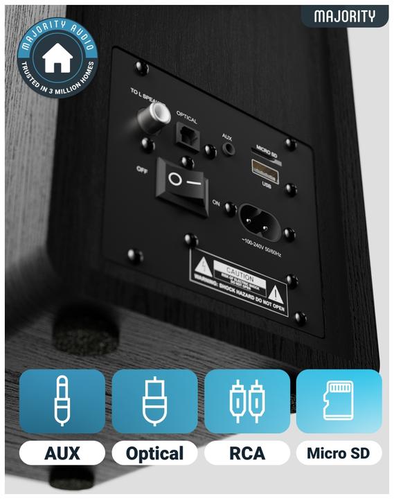Immagine prodotto Majority D40 Aktiv Regal-Lautsprecher (1 coppia, 60 W)