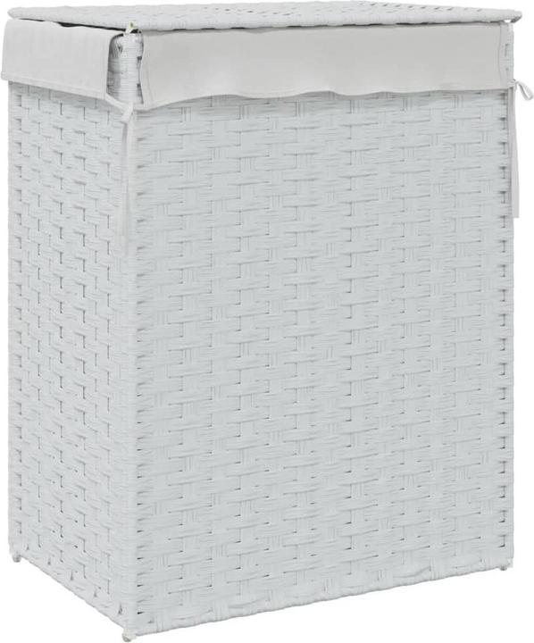Produktbild VidaXL Wäschekorb mit Deckel Weiss 46x33x60 cm Poly