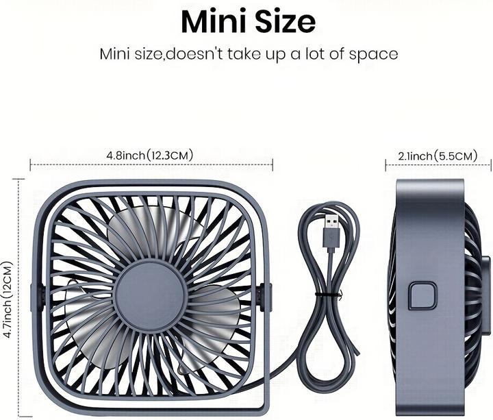 Produktbild PhoneLook 360° USB Ventilator tragbar leise 3 Geschwindigkeiten Design