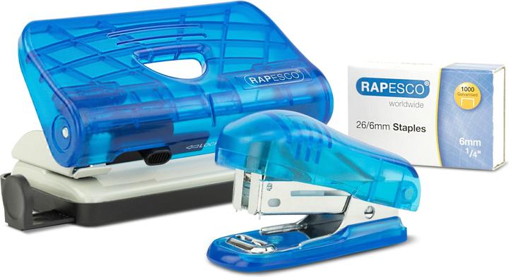 Immagine prodotto Rapesco Set mini di perforatori e cucitrici 10 pagine, blu
