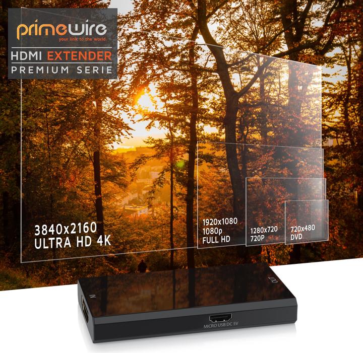 Produktbild Primewire HDMI 2.0b Extender / Verstärker UHD 2160p 60Hz, HDMI-Buchse zu HDMI-Buchse (0.75 m, HDMI)