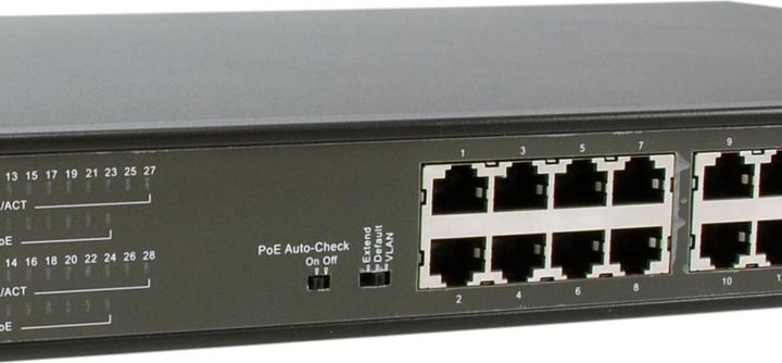 Actual product image LevelOne Switch 28x FE FGP-2831 2xGE 2xGSFP 802.3xPoE (28 Ports)