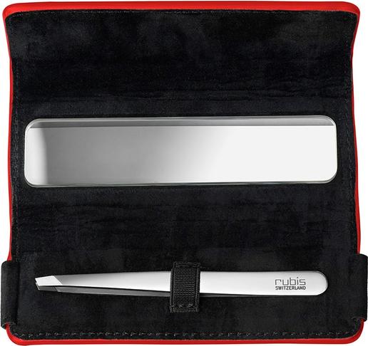 Immagine prodotto Rubis Pinzetta Shiny con custodia, inclinata, argento