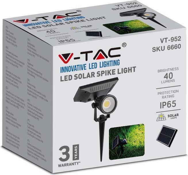 Produktbild V-TAC VT952 2W LEDSolarspike IP65 3000K (40 lm, IP65)