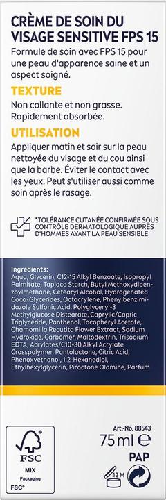 Actual product image NIVEA MEN Sensitive (75 ml, Day cream, SPF 15)