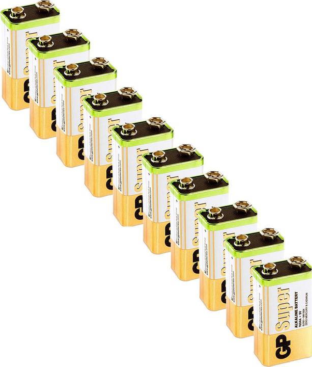 Produktbild GP Batteries 9 V Batterie Super Alkaline Batterien 9V, 10er (10 Stk., 9V Block)