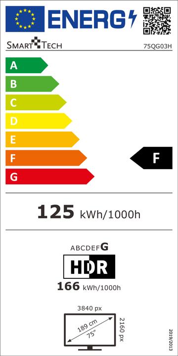 Etichetta energetica Smart Tech 75QG03H (75", QLED, 4K)